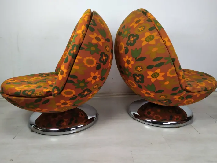 Pamono Set of Vintage Space Age Ball Chairs, 1970s