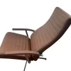 Pamono Set of Vintage Swivel Lounge Chair and Ottoman in Brown Leather Discount