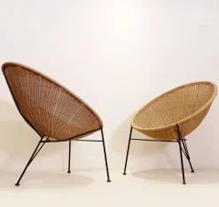 Pamono Set of Vintage Synthetic Wicker Outdoor Chairs, 2010s