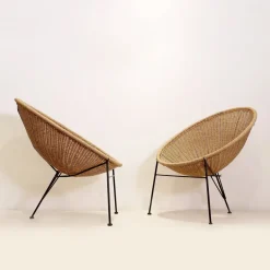 Pamono Set of Vintage Synthetic Wicker Outdoor Chairs, 2010s