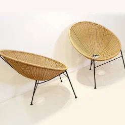 Pamono Set of Vintage Synthetic Wicker Outdoor Chairs, 2010s