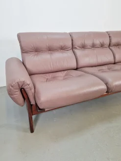 Pamono Set of Vintage Teak & Leather Sofa & Armchair from Coja, Sweden, 1960s Outlet