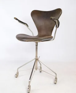 Pamono Seven Office Chair Model 3217 Early Edition by Arne Jacobsen & Fritz Hansen, 1955
