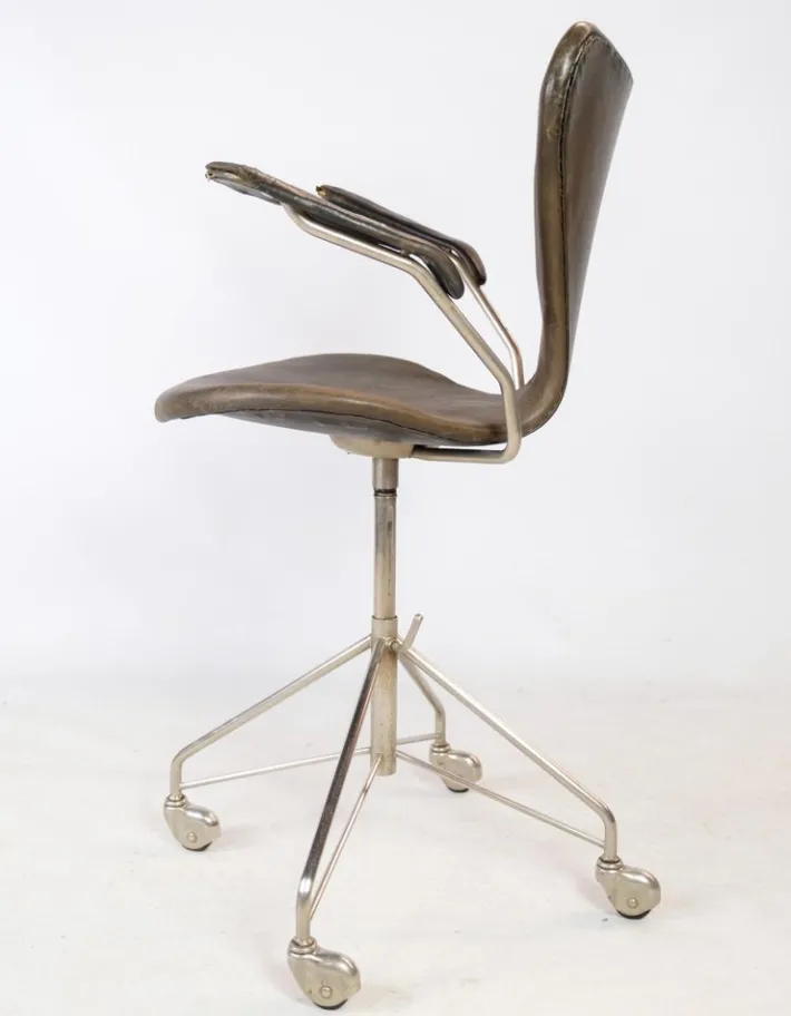 Pamono Seven Office Chair Model 3217 Early Edition by Arne Jacobsen & Fritz Hansen, 1955