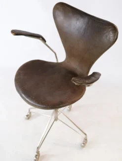 Pamono Seven Office Chair Model 3217 Early Edition by Arne Jacobsen & Fritz Hansen, 1955