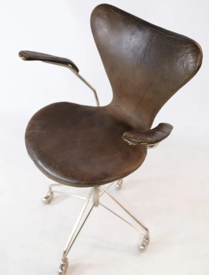 Pamono Seven Office Chair Model 3217 Early Edition by Arne Jacobsen & Fritz Hansen, 1955