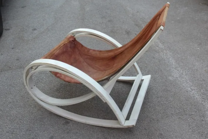 Pamono Sgarsul Rocking Chair by Gae Aulenti for Poltronova, 1960s Online