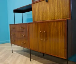 Pamono Shelving Unit Desk in Teak and Walnut from Vanson, 1950s Best