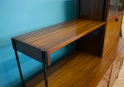 Pamono Shelving Unit Desk in Teak and Walnut from Vanson, 1950s Best
