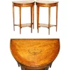 Pamono Sheraton Satinwood Demi Lune Console Tables, Set of 2 New