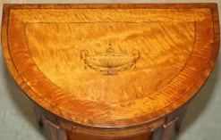 Pamono Sheraton Satinwood Demi Lune Console Tables, Set of 2 New