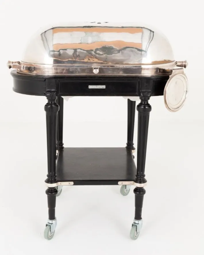 Pamono Silver Plate Beef Carving Trolley, 1930s Online