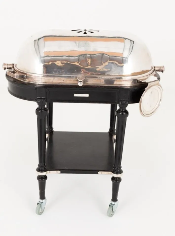 Pamono Silver Plate Beef Carving Trolley, 1930s Online