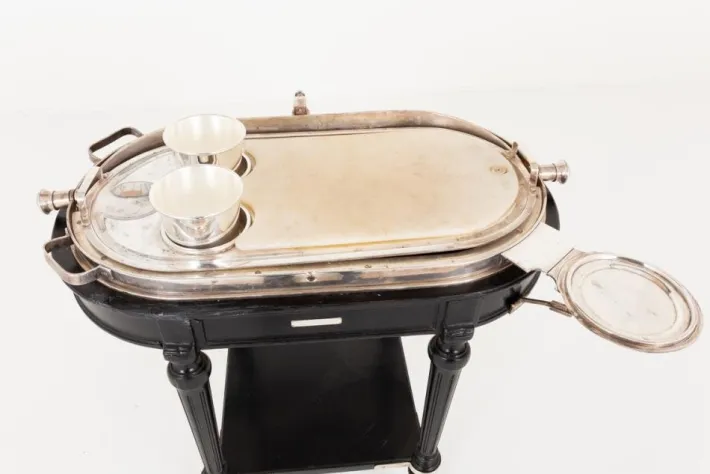 Pamono Silver Plate Beef Carving Trolley, 1930s Online