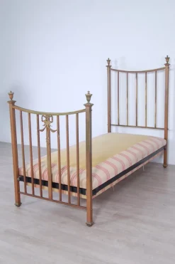 Pamono Single Bed in Brass, Late 1800s or Early 1900s Outlet
