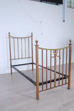 Pamono Single Bed in Brass, Late 1800s or Early 1900s Outlet