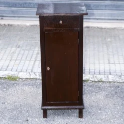 Pamono Single High and Narrow Fir Wooden Bedside Table, 1900s Outlet