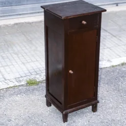 Pamono Single High and Narrow Fir Wooden Bedside Table, 1900s Outlet