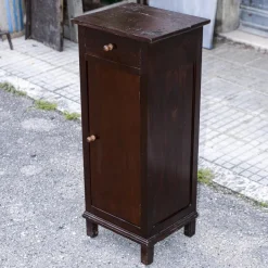 Pamono Single High and Narrow Fir Wooden Bedside Table, 1900s Outlet
