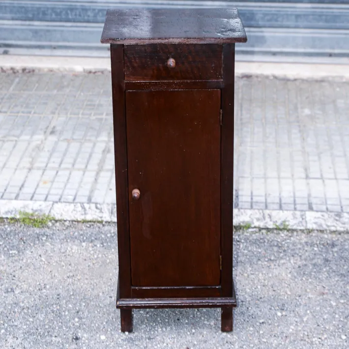 Pamono Single High and Narrow Fir Wooden Bedside Table, 1900s Outlet