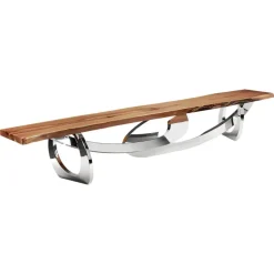 Pamono Sitz! Bench in Wood and Polished Stainless Steel by Barberini & Gunnell Online