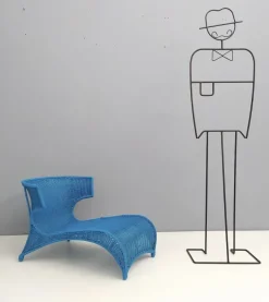 Pamono Sky Blue Low Lounge Chair by Monika Mudler for Ikea, 2001 Clearance