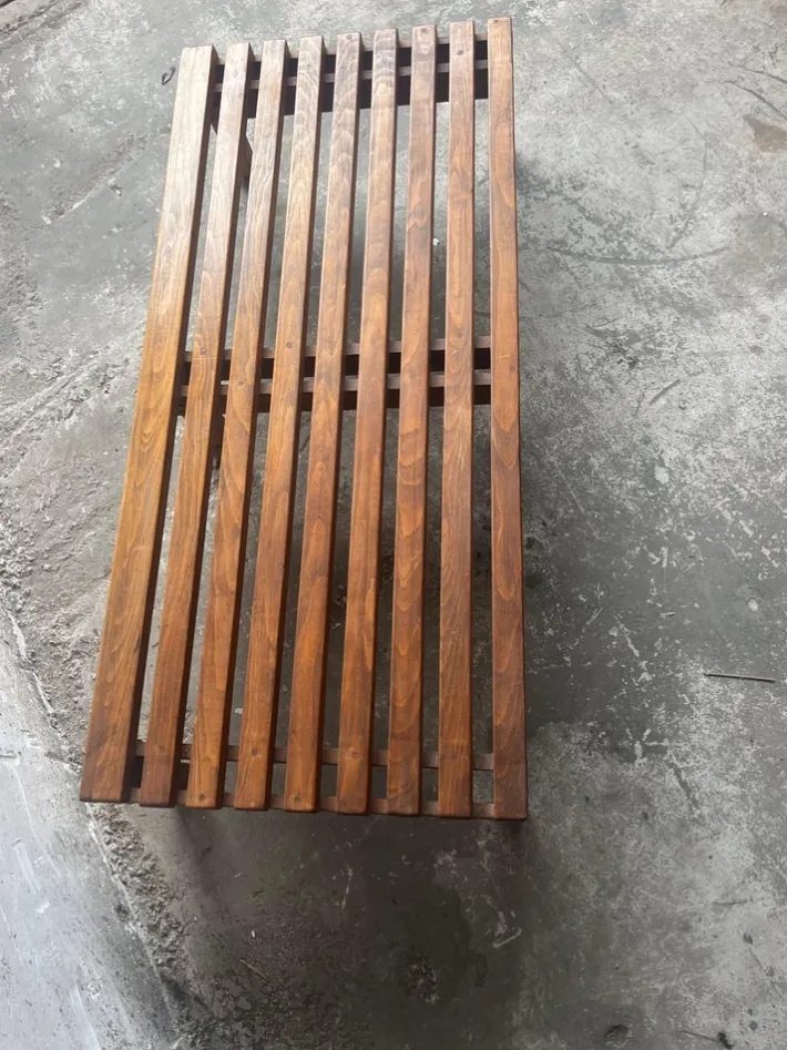 Pamono Slatted Wooden Bench or Coffee Table Discount