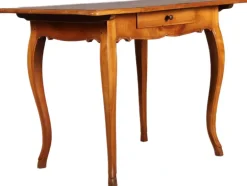 Pamono Small Antique Baroque Desk Table in Cherry and Walnut with Inlays, 1800