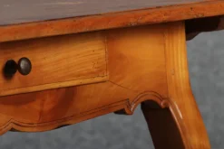 Pamono Small Antique Baroque Desk Table in Cherry and Walnut with Inlays, 1800