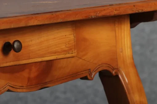 Pamono Small Antique Baroque Desk Table in Cherry and Walnut with Inlays, 1800