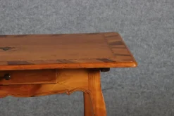 Pamono Small Antique Baroque Desk Table in Cherry and Walnut with Inlays, 1800