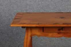 Pamono Small Antique Baroque Desk Table in Cherry and Walnut with Inlays, 1800
