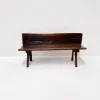 Pamono Small Antique Wooden Bench with Backrest, 1800s New