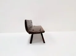 Pamono Small Antique Wooden Bench with Backrest, 1800s New