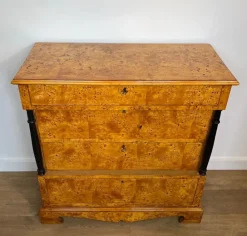 Pamono Small Biedermeier Style Chest of 4 Drawers in Bird's-Eye Maple Discount