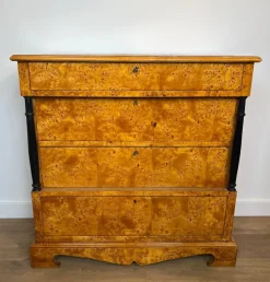 Pamono Small Biedermeier Style Chest of 4 Drawers in Bird's-Eye Maple Discount