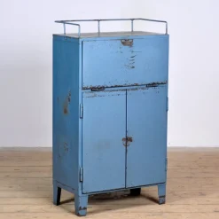 Pamono Small Industrial Iron Cabinet with Drawers, 1970s