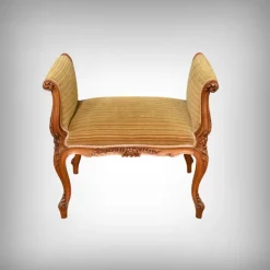 Pamono Small Louis XV Style Bench with Armrests in Blond Mahogany, 1920s Hot