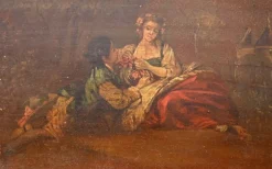 Pamono Small Louis XV Style Lacquered Wooden Worktable, Late 19th Century Discount