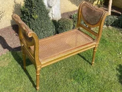 Pamono Small Louis XVI Bench Golden Wood & Cannage Outlet