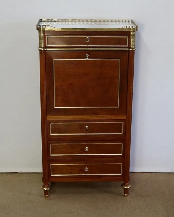 Pamono Small Louis XVI Mahogany Secretary Sale