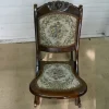 Pamono Small Mahogany and Tapestry Rocking Chair, 1890s Sale