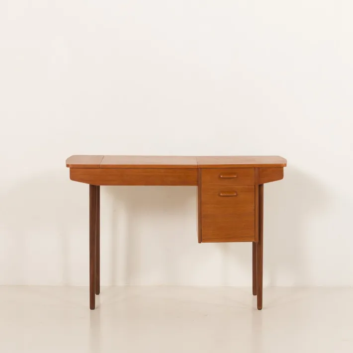 Pamono Small Vintage Desk with Hidden Vanity from Olholm Mobler, 1960s Hot