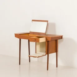 Pamono Small Vintage Desk with Hidden Vanity from Olholm Mobler, 1960s Hot