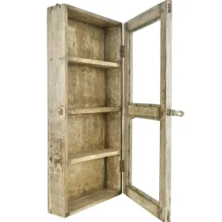 Pamono Small Wall Display Case in Patinated Wood Discount