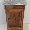 Pamono Small Walnut and Marble Bedside Table, 1900s