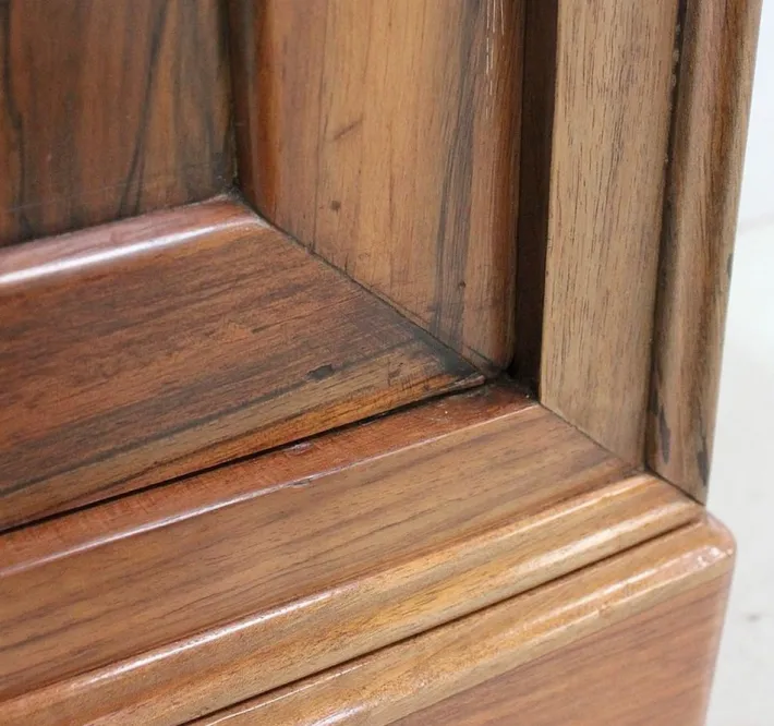 Pamono Small Walnut and Marble Bedside Table, 1900s