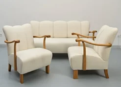 Pamono Sofa and Armchairs by Jindrich Halabala, 1930s, Set of 3 Hot
