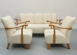 Pamono Sofa and Armchairs by Jindrich Halabala, 1930s, Set of 3 Hot