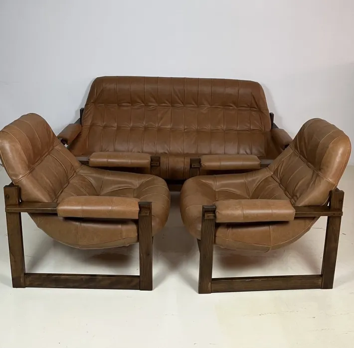 Pamono Sofa and Armchairs by Percival Lafer, 1960s, Set of 3